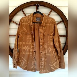 Women's Natural Reflections Aztec Shirt Jacket Shacket Large